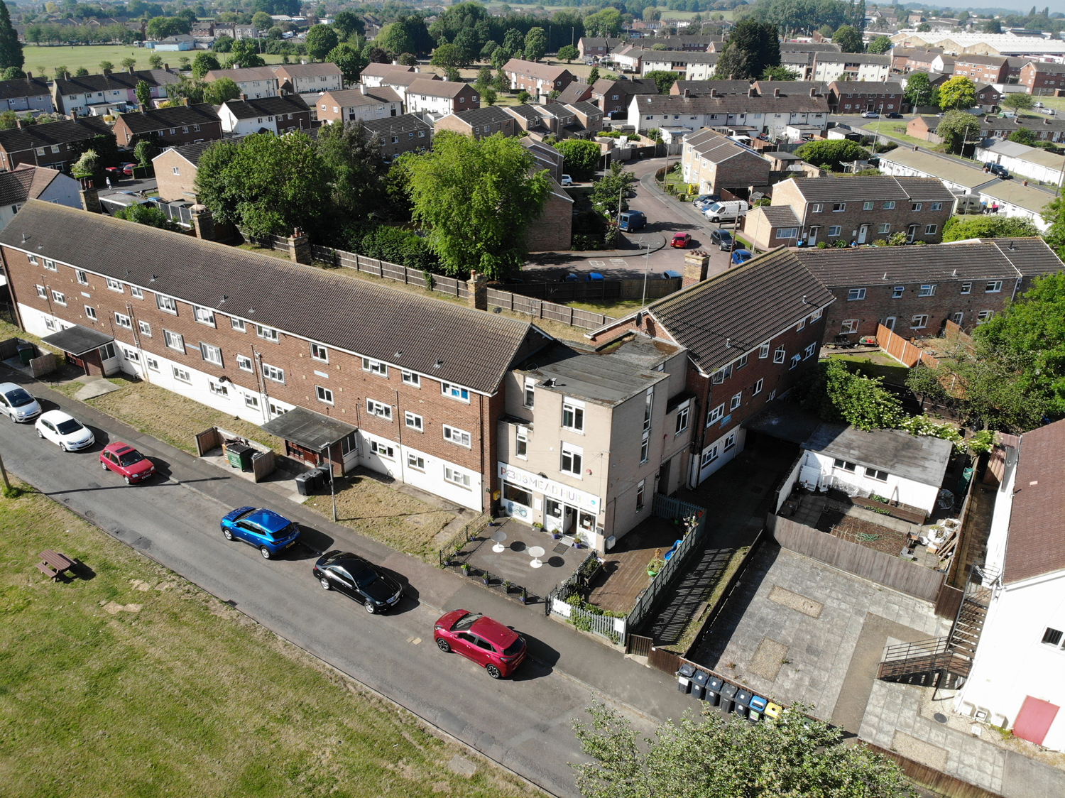 An aerial photo of Podsmead in Gloucester.