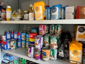 Food on the shelves at Poets Pantry